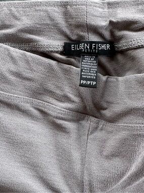 Eileen Fisher Petite Relaxed  Pull On Pants in Taupe Gray
